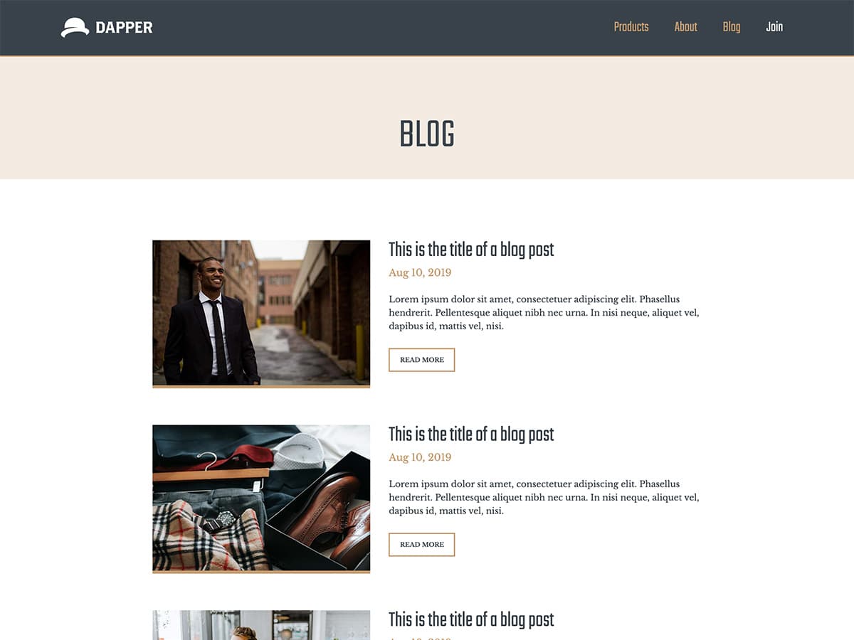 Makeswift Dapper template blog posts