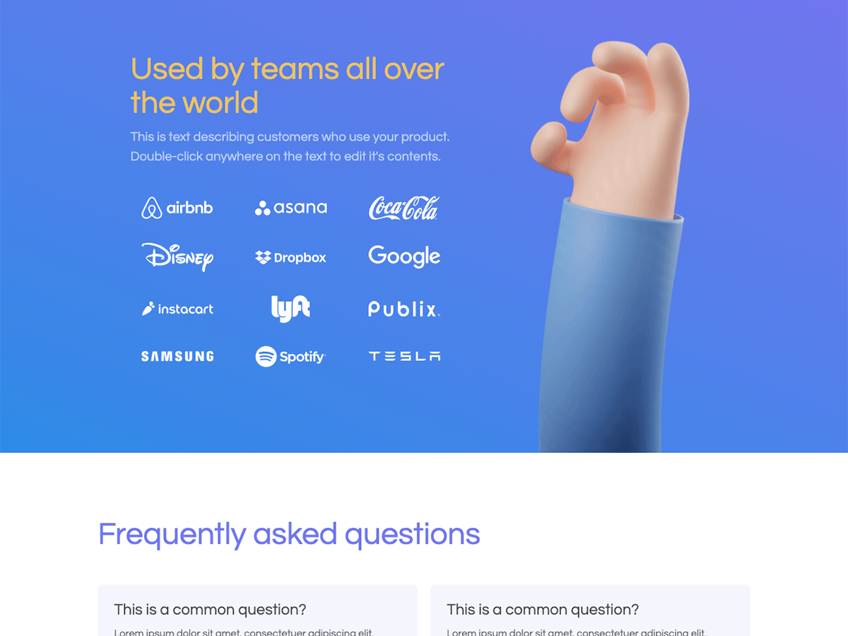 Polygon Makeswift startup template customer list
