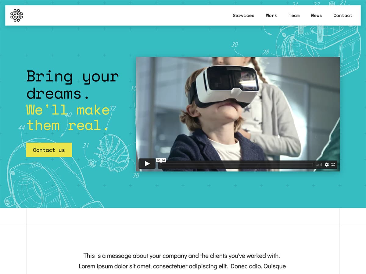 Makeswift Innovation business template home hero