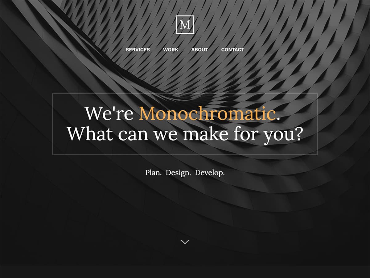 Monochromatic Makeswift agency template home intro