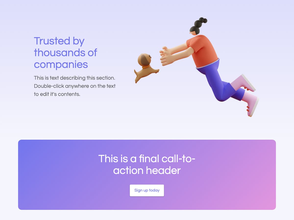 Polygon Makeswift startup template call to action