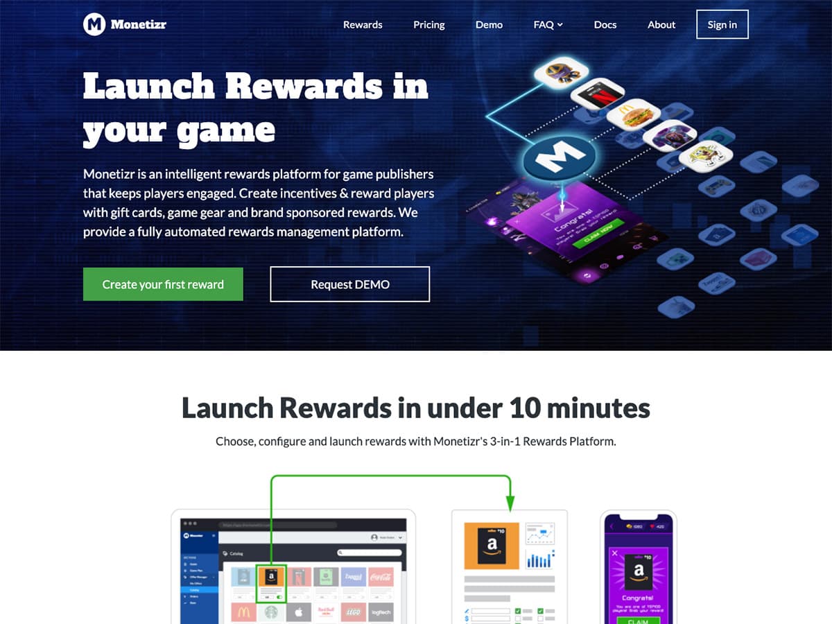 Monetizr home page