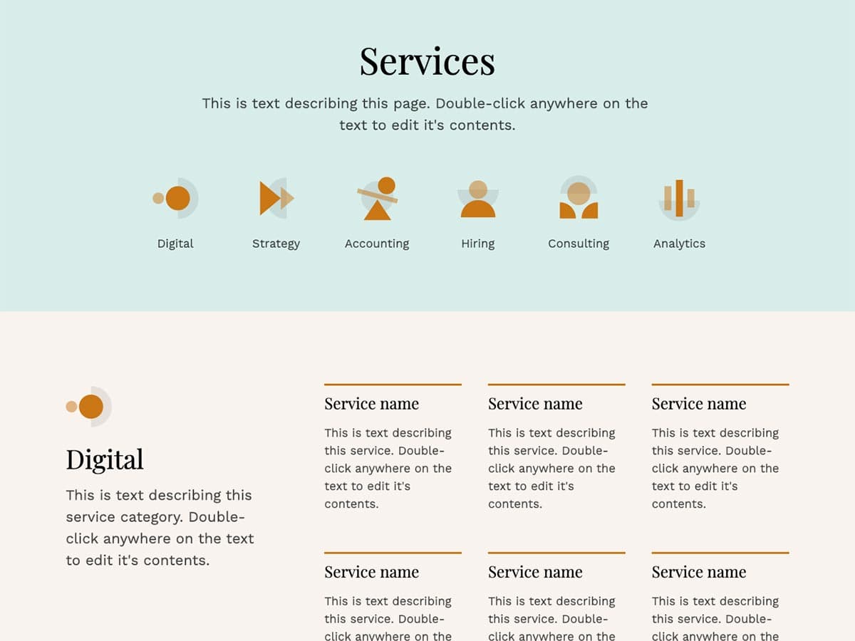 Makeswift Tandem startup template services page