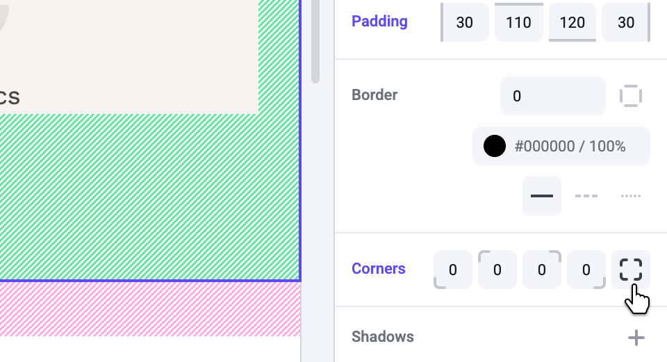 Border and corner style panels