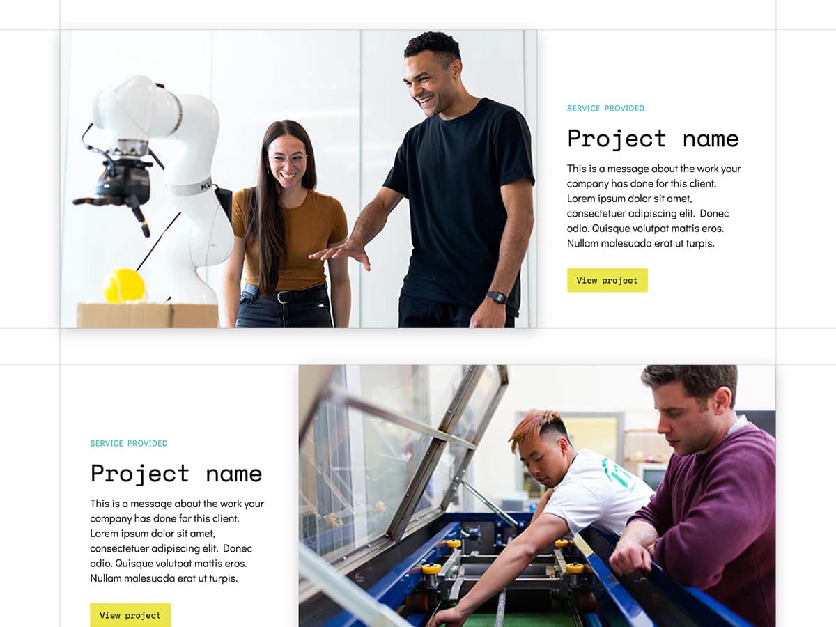 Makeswift Innovation business template projects