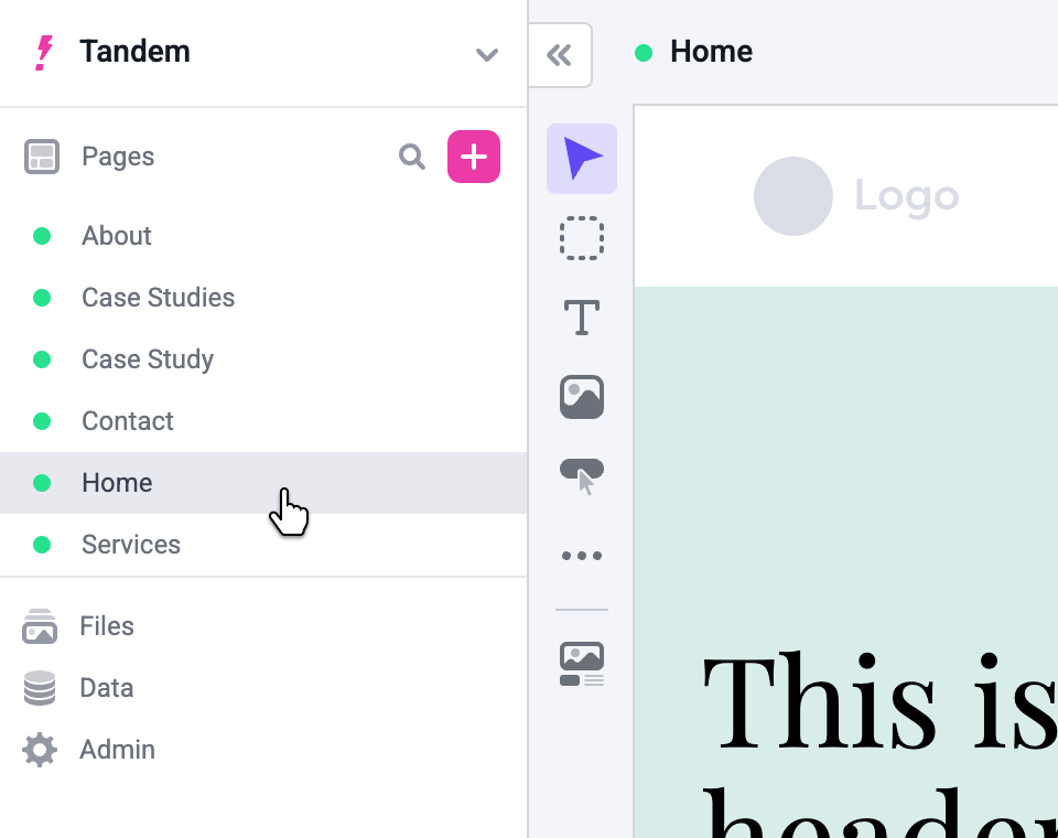 New navigation sidebar