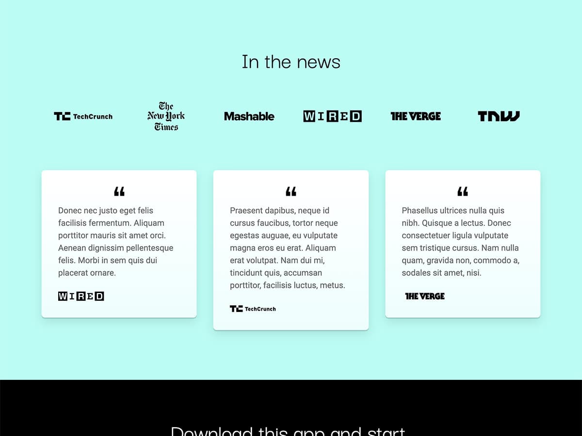 Journey Makeswift startup template press logos and summaries