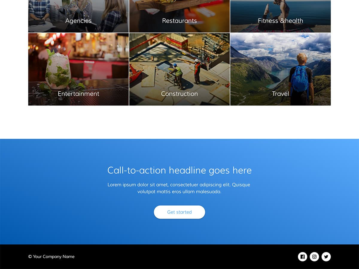 Blue Sky Makeswift startup template call to action