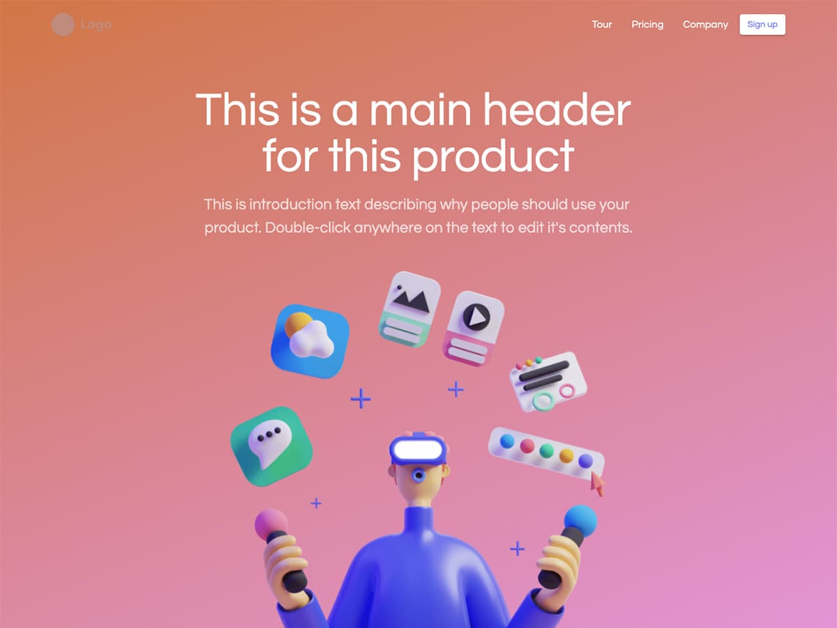 Polygon Makeswift startup template home hero