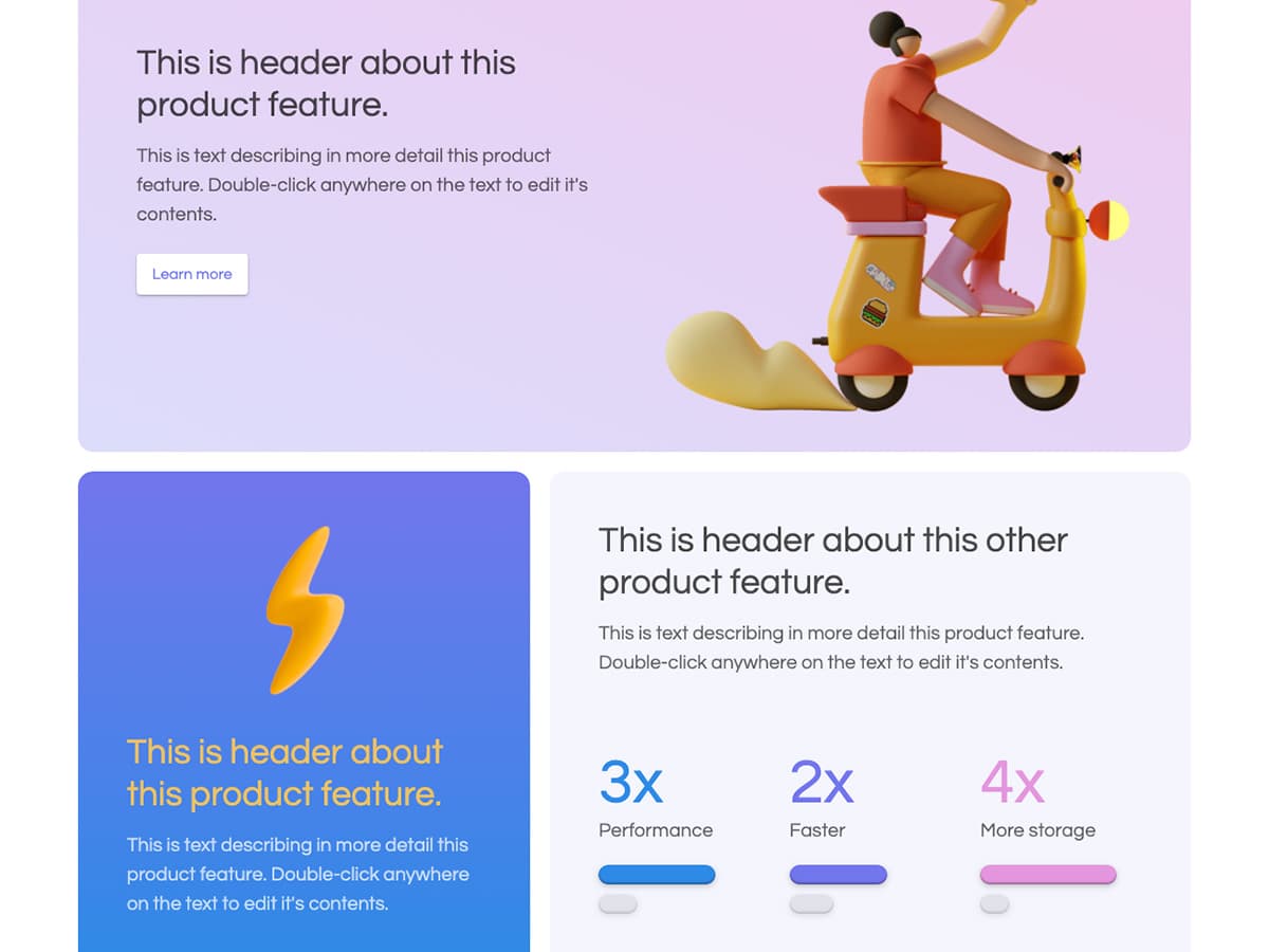 Polygon Makeswift startup template features