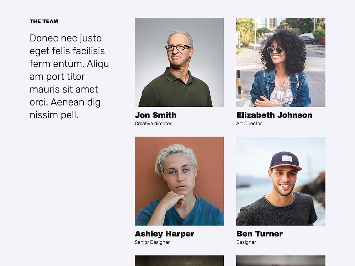 Big Type Agency Template Team