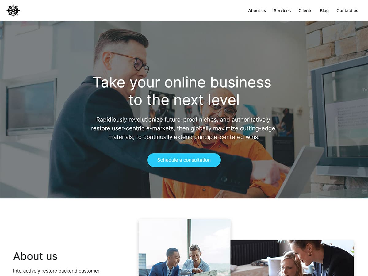 Benchmark Makeswift agency template home hero