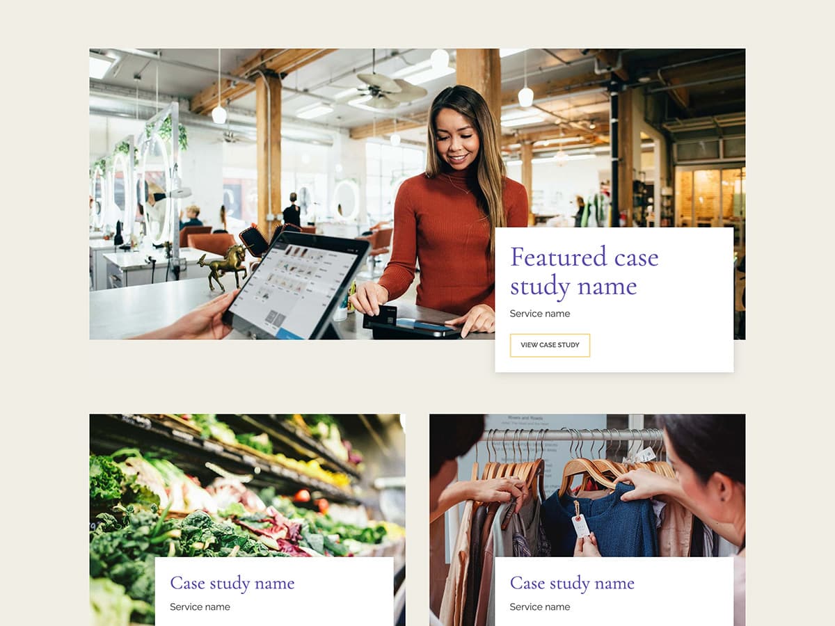 Nouveau Makeswift business template case studies