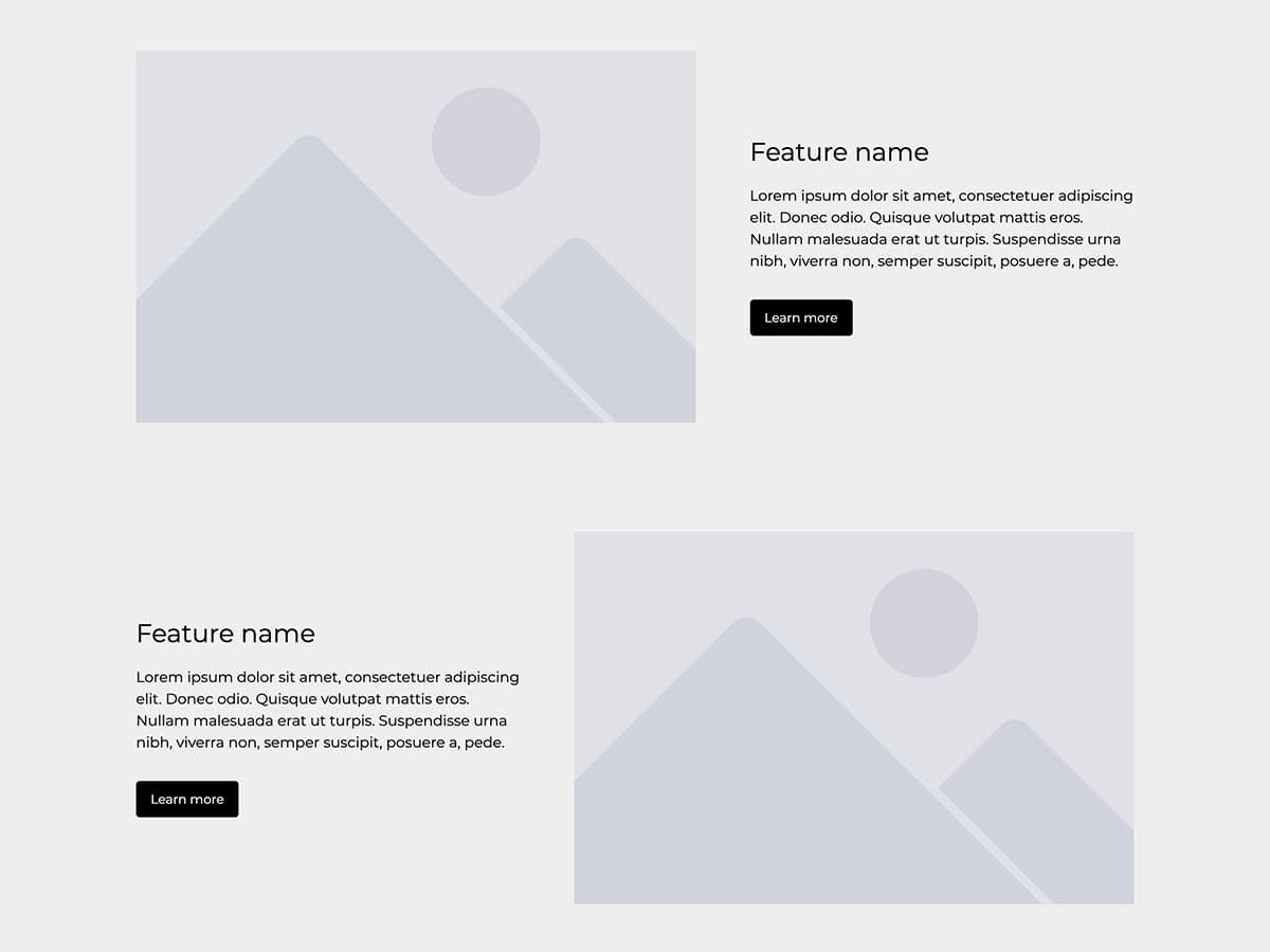 Wireframe Makeswift blank template features