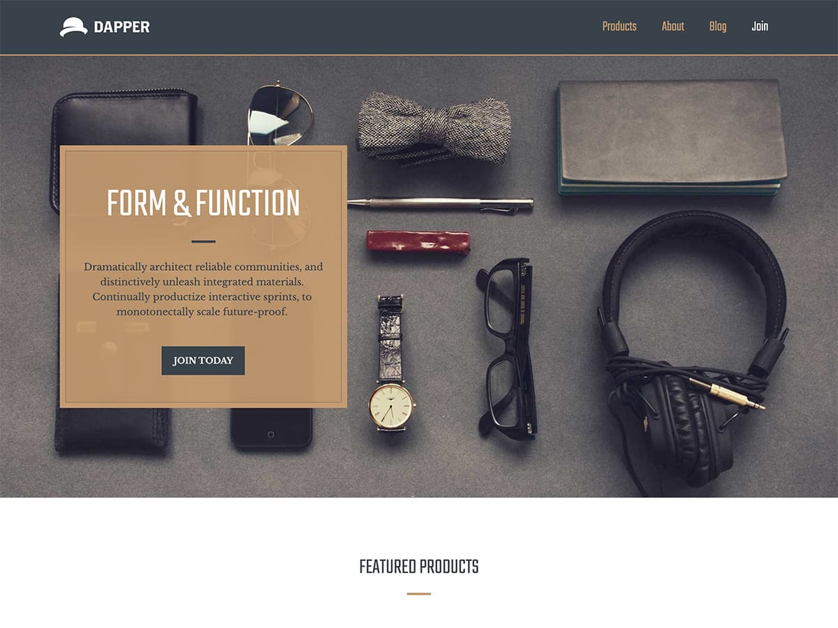 Makeswift Dapper template home hero