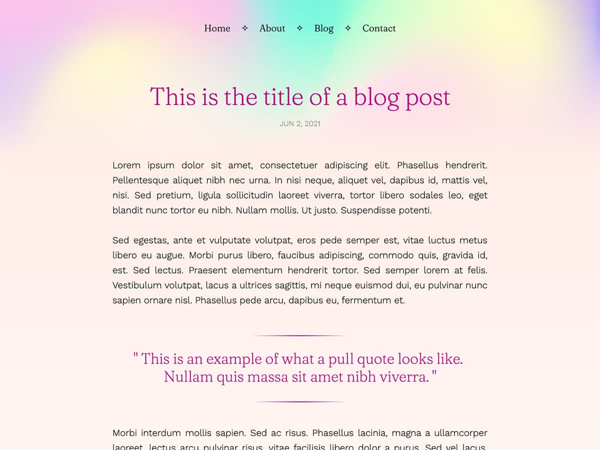 Glimmer Makeswift personal template blog post