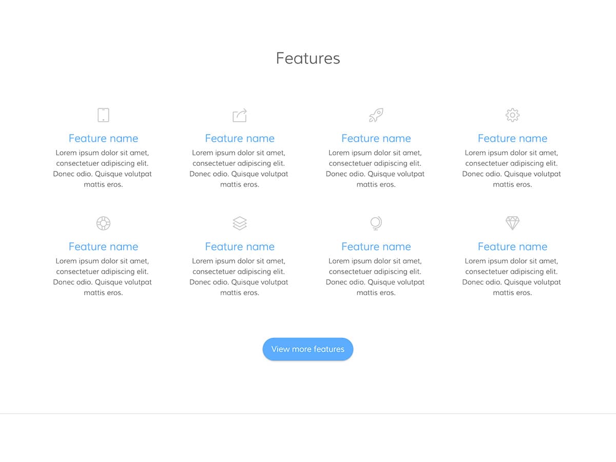 Blue Sky Makeswift startup template features