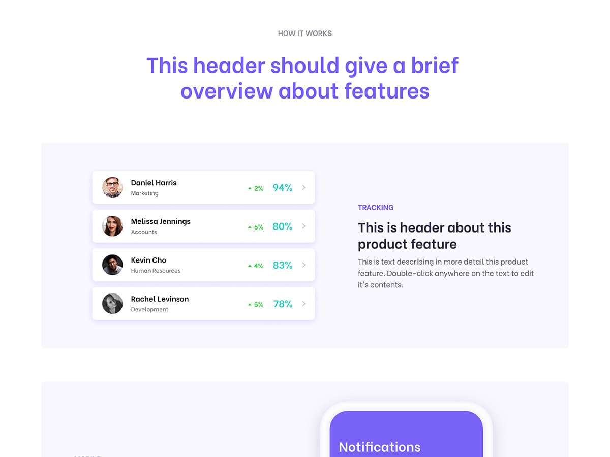 Spark Makeswift startup template features