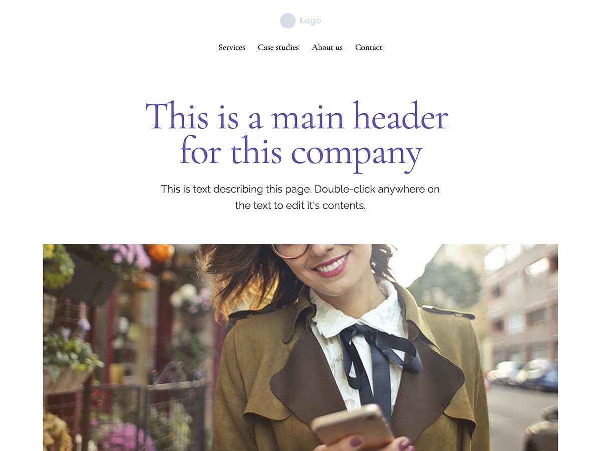 Nouveau Makeswift business template home hero
