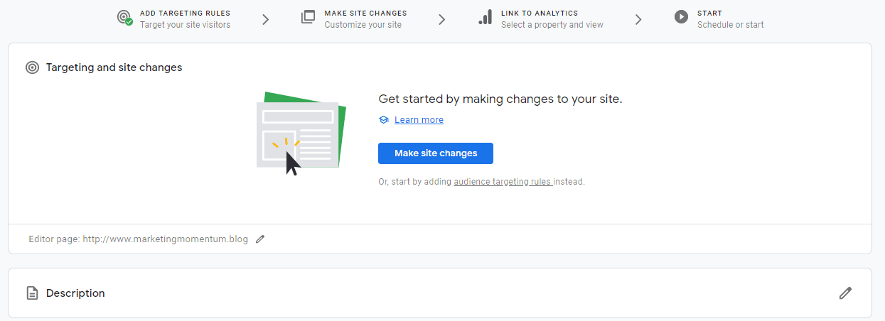 Experience management screen