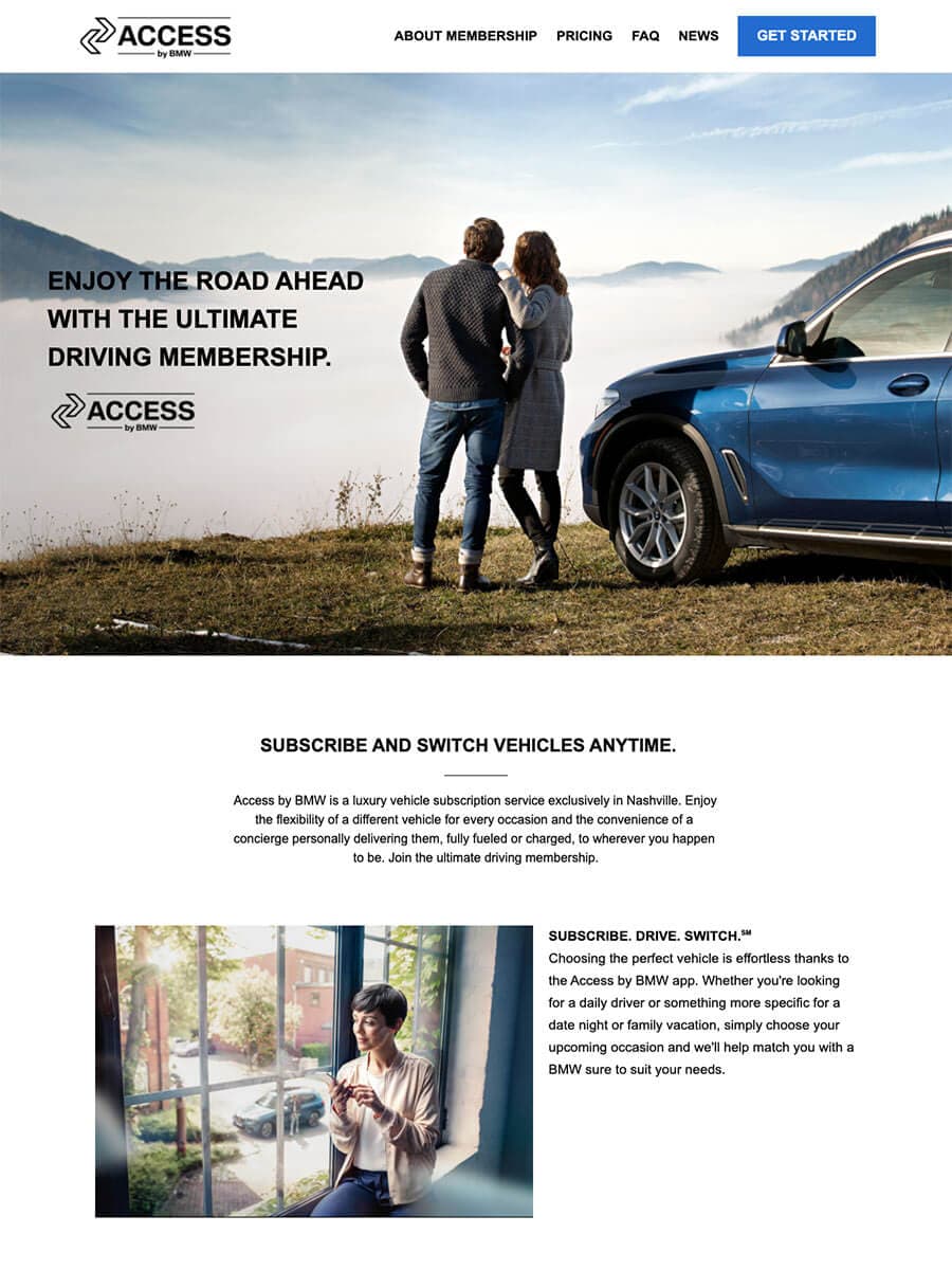 Access by BMW site screenshot